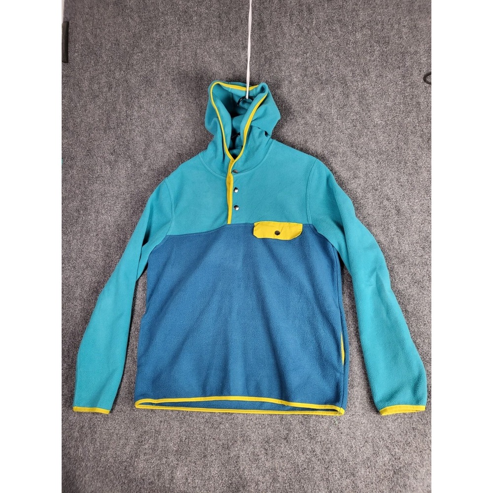 Arizona Jeans Co Women's Teal Fleece Hoodie Sz L Synchilla-Style‎ Pullover Retro